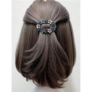 1pc Vintage Hollow Alloy Hair Clip, Ellipse Shaped Luxury Hairpin